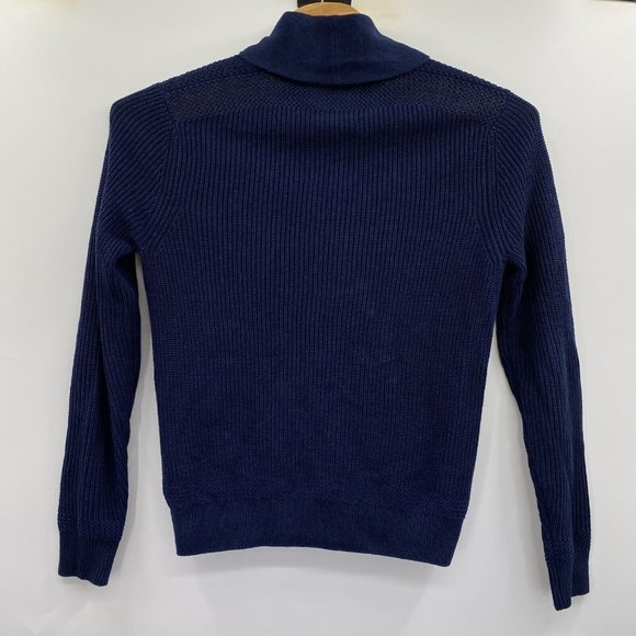 Todd Snyder Men's Medium Navy Linen Cotton Blend Button Up Sweater - Picture 3 of 5